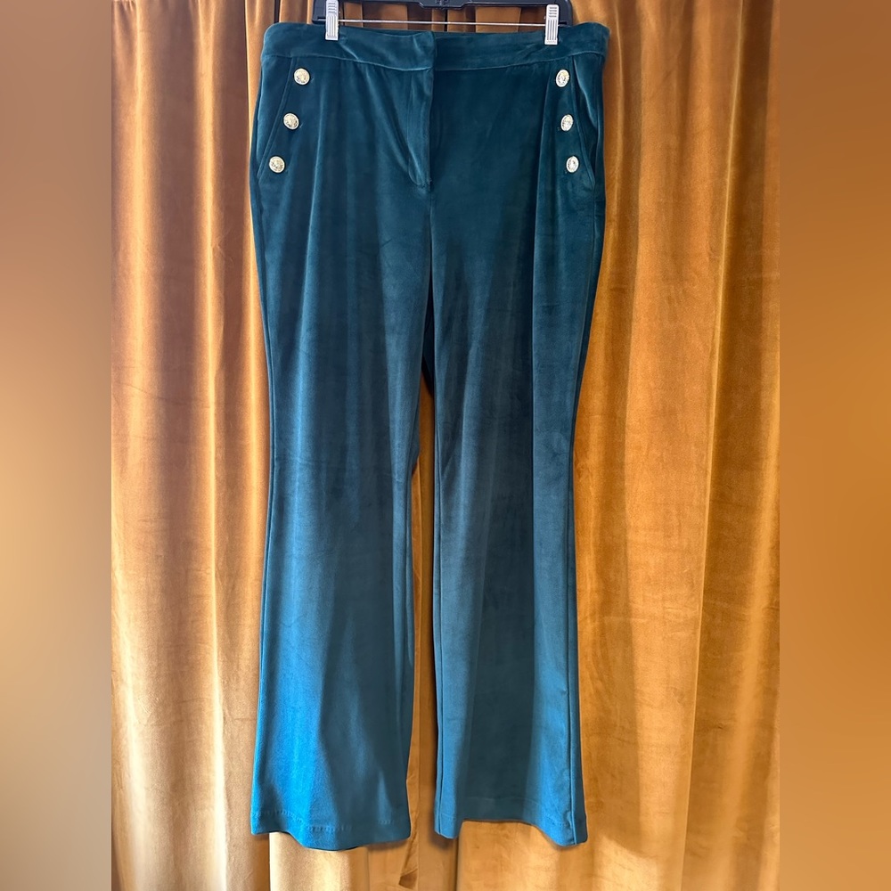 Forest Green Velvet Sailor Pants